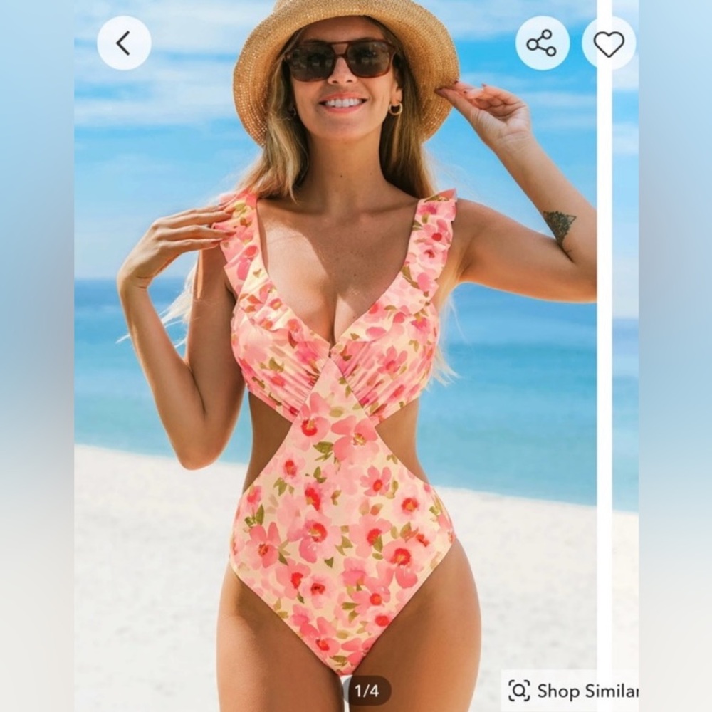 Cupshe sea shore flutter one piece